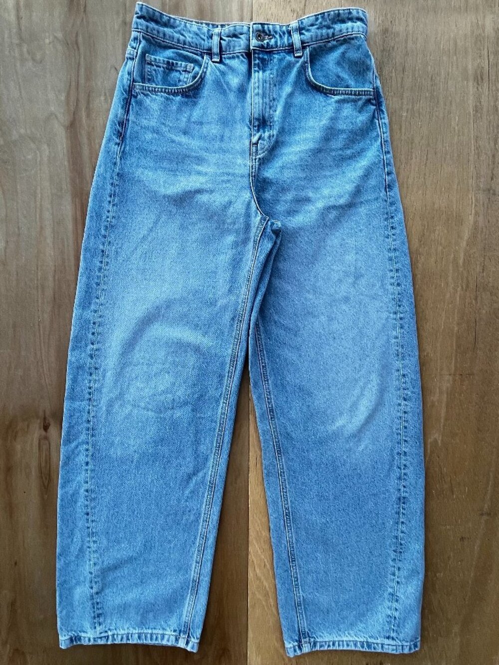 MANGO WIDE LEG BAGGY HIGH RISE JEANS Women’s sz 6 Denim